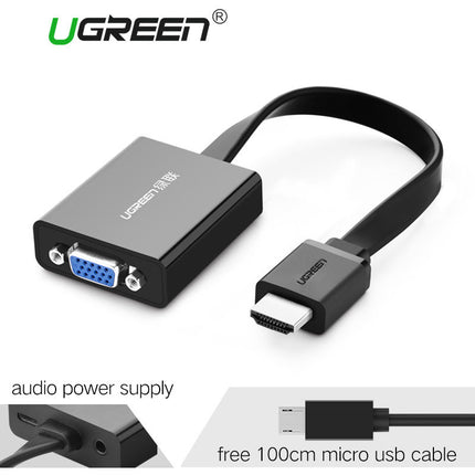 Ugreen Hdmi To Vga+3.5Mm Audio+Micro Usb Converter