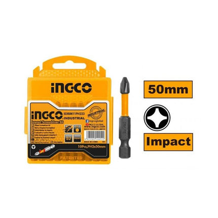 INGCO IMPACT  SCREWDRIVER BIT - 50MM - 10 PCS/SET