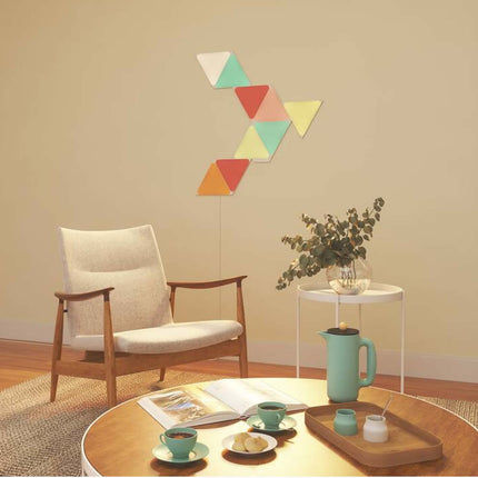 NANOLEAF Shapes Triangles Starter Kit - Smart WiFi LED Panel System w/ Music Visualizer - 9 Pack - White