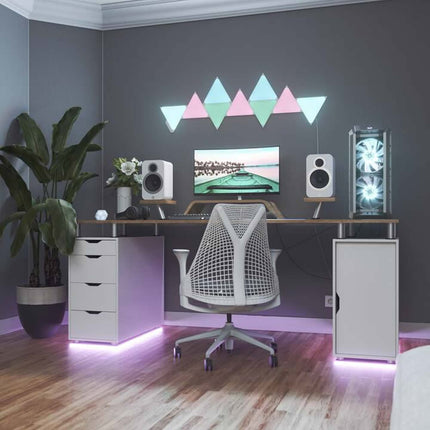 NANOLEAF Shapes Triangles Starter Kit - Smart WiFi LED Panel System w/ Music Visualizer - 9 Pack - White
