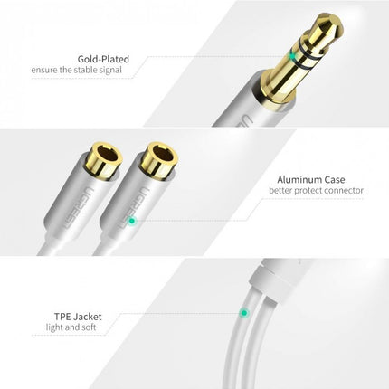 Ugreen 3.5Mm Male To 2 Female Audio Cable White