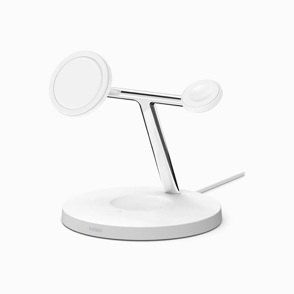 Belkin Magsafe Wireless Charger 3In1 White (Uk Plug, 3 Pin) - Endtoend.mu