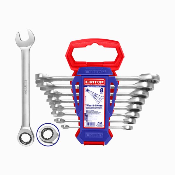 Emtop Ratchet spanner set 8pcs