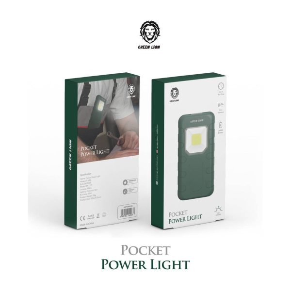 GNPPLIGHTGN Green Lion Pocket Power Light 3W COB 100lm Green