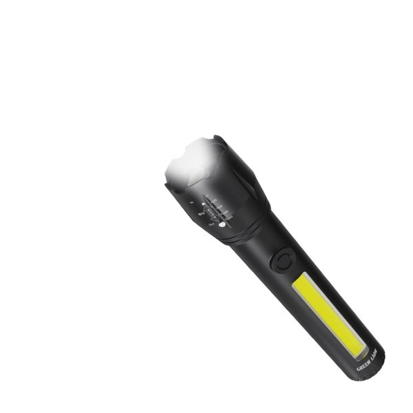 Green Lion 2 in1 Adjustable Torch 3W LED 130lm 1200mAh Black