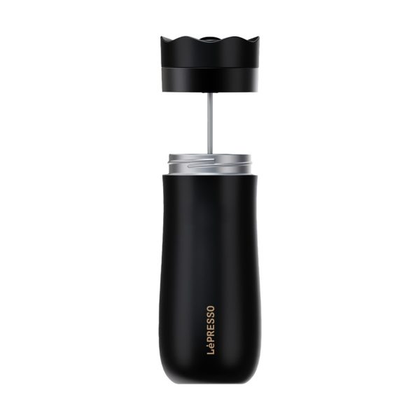 LePresso Insulated Mug with French Press Black 1