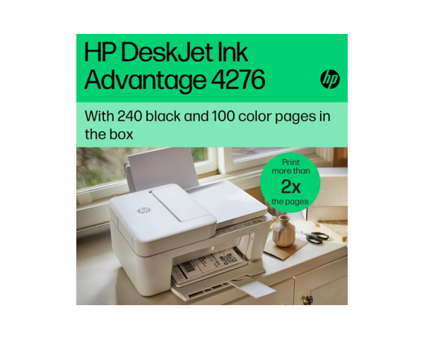 HP DeskJet Ink Advantage 4276 Wireless, Print, Scan, Copy, All-in-One Printer 60K49C - Image 3